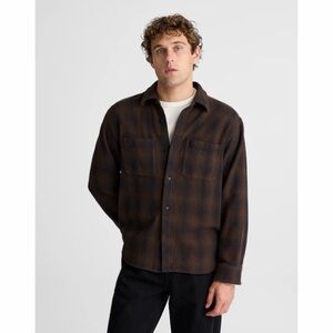 NWT! Madewell - Button-Up Shirt in Midweight Flannel - Ombre Plaid - Medium